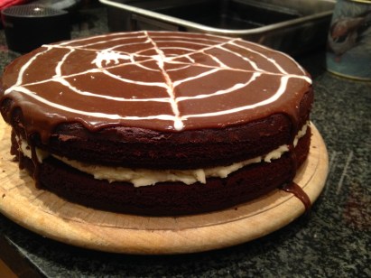 Halloween bake – chocolate sponge sandwiched together with white chocolate buttercream filling