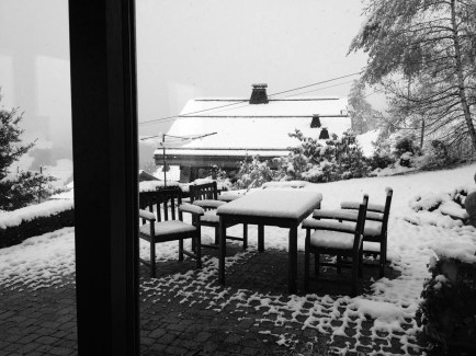 Snow has arrived across the Alps