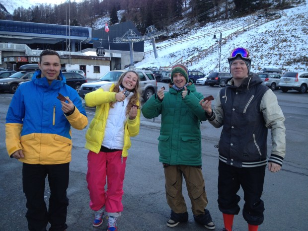 Happy cake-munching instructors
