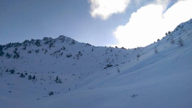 The summit on the left and the ridge on the right