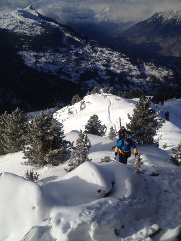 Jamie and Sandro trekking up along the ridge