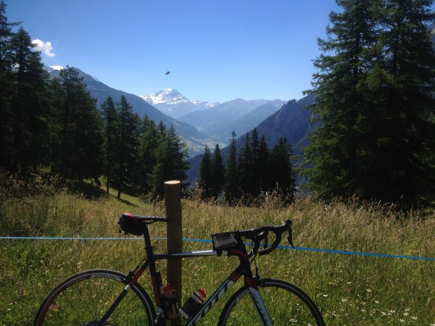 A cycle ride up Col des Planches, with a fly ruining the shot.
