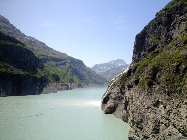 The lake and a pretty cool waterfall.