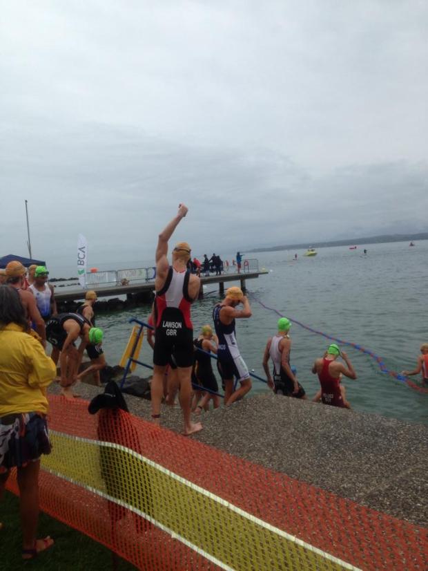 Limbering up for the swim